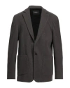Dondup Man Blazer Brown Size 42 Polyester, Viscose, Polyamide, Elastane In Brown