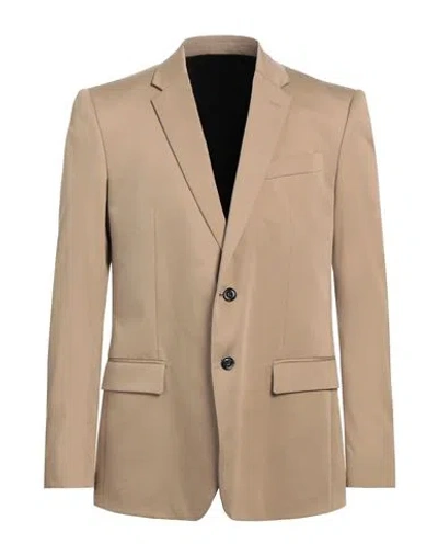 Dondup Man Blazer Khaki Size 38 Cotton, Silk, Elastane In Nude