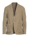 Dondup Man Blazer Khaki Size 36 Linen, Lyocell, Elastane In Beige