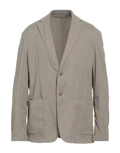 Dondup Man Blazer Khaki Size 42 Linen, Lyocell, Elastane In Beige