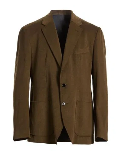 Dondup Man Blazer Khaki Size 46 Cotton In Brown
