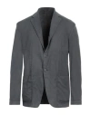 Dondup Man Blazer Lead Size 40 Linen, Lyocell, Elastane In Grey