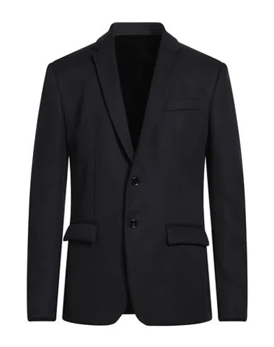 Dondup Man Blazer Midnight Blue Size 46 Cotton, Polyester, Polyamide, Elastane