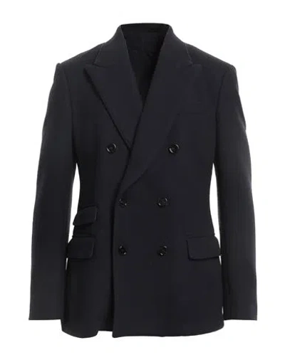 Dondup Man Blazer Midnight Blue Size 40 Virgin Wool, Polyamide, Cashmere In Black