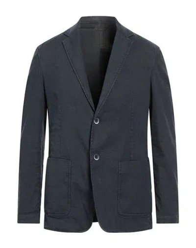 Dondup Man Blazer Midnight Blue Size 42 Linen, Lyocell, Elastane In Blue