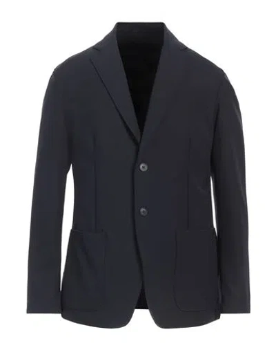 Dondup Man Blazer Midnight Blue Size 42 Polyamide, Elastane In Black