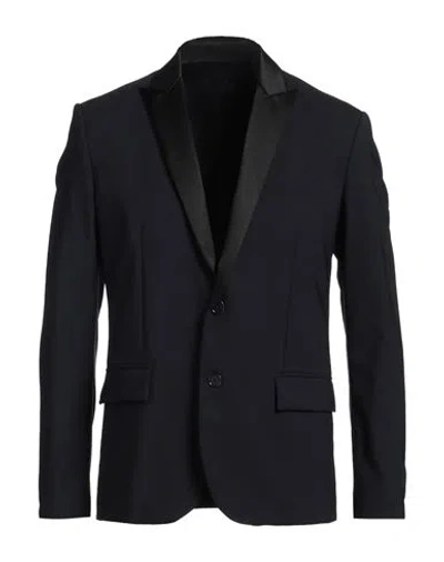 Dondup Man Blazer Midnight Blue Size 42 Virgin Wool, Elastane