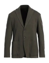 Dondup Man Blazer Military Green Size 46 Cotton, Elastane In Green