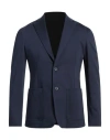 Dondup Man Blazer Navy Size 44 Cotton, Polyamide, Elastane In Navy Blue