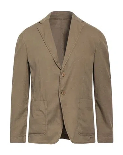 Dondup Man Blazer Sage Green Size 44 Linen, Lyocell, Elastane