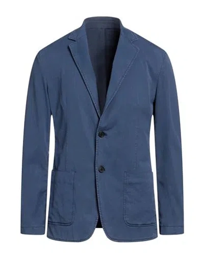 Dondup Man Blazer Slate Blue Size 46 Lyocell, Cotton, Elastane