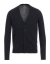 Dondup Man Cardigan Midnight Blue Size 36 Merino Wool, Cashmere