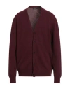 Dondup Man Cardigan Burgundy Size 40 Merino Wool, Cashmere