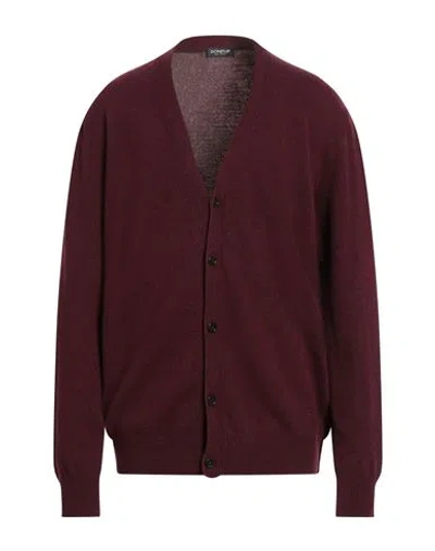 Dondup Man Cardigan Plum Size 46 Merino Wool, Cashmere
