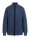 Dondup Man Cardigan Slate Blue Size 44 Wool