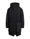Dondup Man Coat Midnight Blue Size 42 Virgin Wool, Polyacrylic, Cotton, Polyurethane In Black