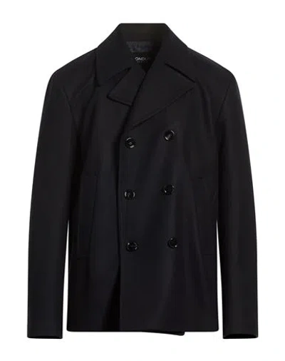Dondup Man Coat Midnight Blue Size 46 Virgin Wool, Polyamide, Cashmere In Black