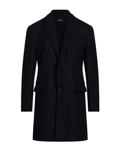 Dondup Man Coat Navy Blue Size 44 Virgin Wool, Polyamide