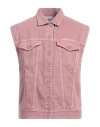 Dondup Man Denim Outerwear Pastel Pink Size Xs Cotton