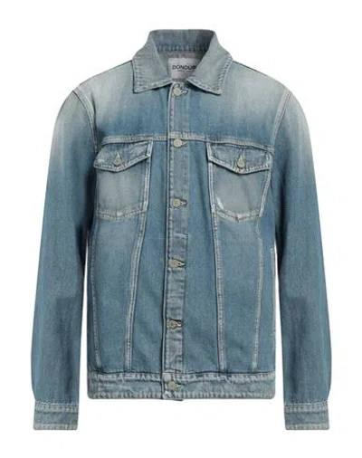 Dondup Man Denim Outerwear Blue Size 44 Cotton
