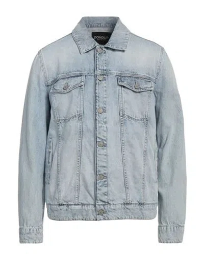 Dondup Man Denim Outerwear Blue Size 44 Cotton, Recycled Cotton In Green