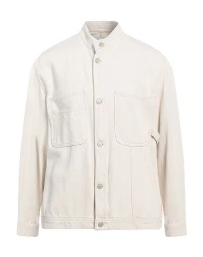 Dondup Man Denim Outerwear Off White Size 46 Cotton, Hemp