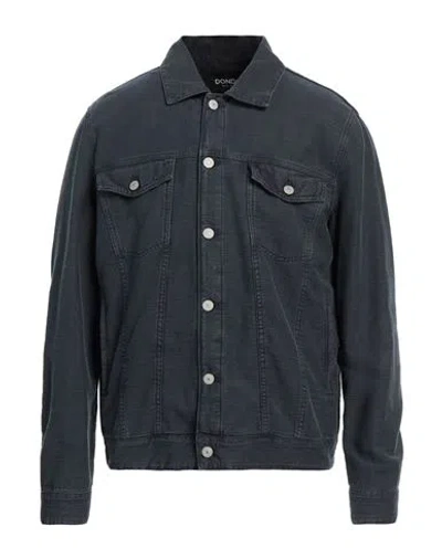 Dondup Man Denim Outerwear Slate Blue Size 42 Cotton