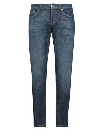 Dondup Man Denim Pants Blue Size 34 Cotton, Elastane
