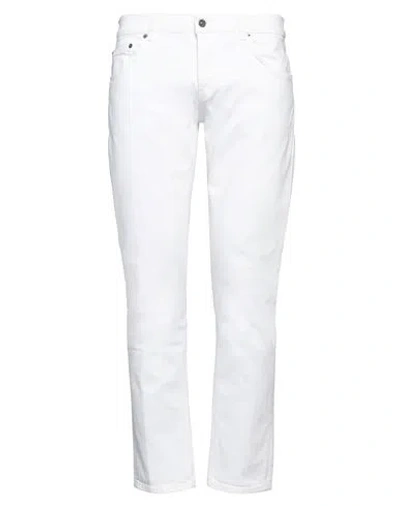 Dondup Man Jeans White Size 31 Cotton, Elastane
