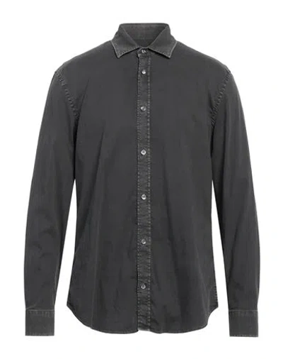 Dondup Man Denim Shirt Black Size S Cotton, Elastane