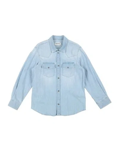 Dondup Man Denim Shirt Blue Size 13 Cotton, Elastane