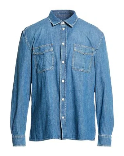 Dondup Man Denim Shirt Blue Size L Cotton