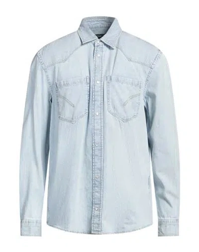 Dondup Man Denim Shirt Blue Size M Cotton
