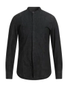 Dondup Man Denim Shirt Charcoal Size S Cotton, Viscose, Polyester, Elastane In Grey
