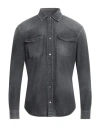 DONDUP DONDUP MAN DENIM SHIRT STEEL GREY SIZE XXL COTTON, VISCOSE, POLYESTER, ELASTANE