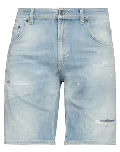 Dondup Man Denim Shorts Blue Size 35 Cotton, Elastomultiester