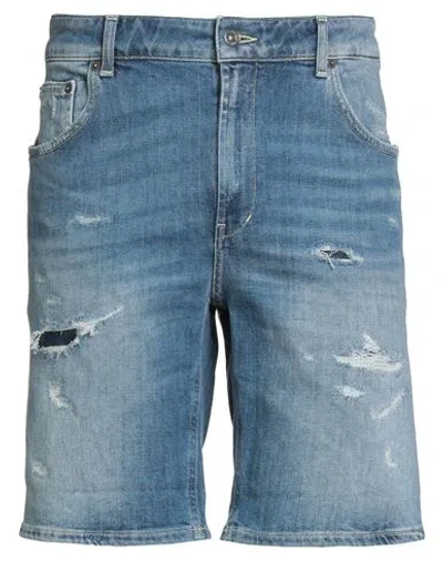 Dondup Man Denim Shorts Blue Size 35 Organic Cotton, Elastane