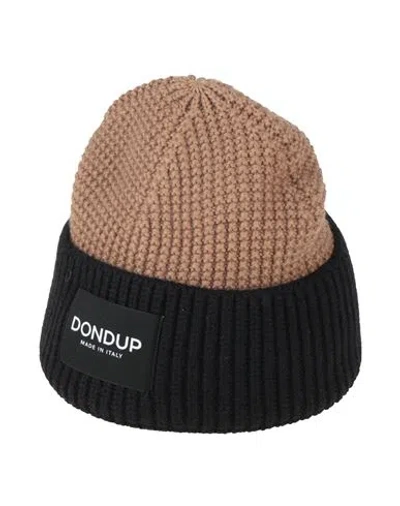 Dondup Man Hat Light Brown Size Onesize Wool In Neutral