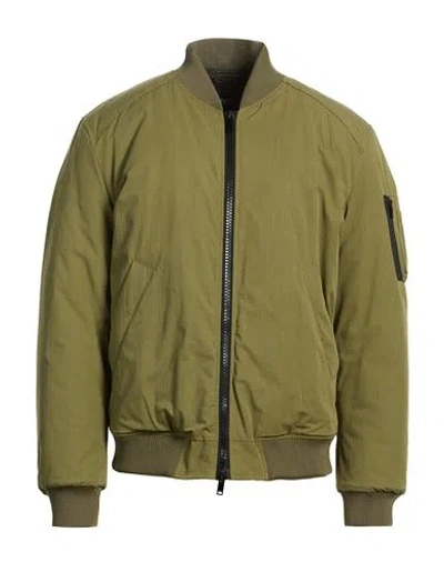Dondup Man Jacket Khaki Size 42 Cotton, Nylon In Green