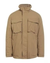 Dondup Man Jacket Khaki Size 44 Cotton, Nylon In Brown