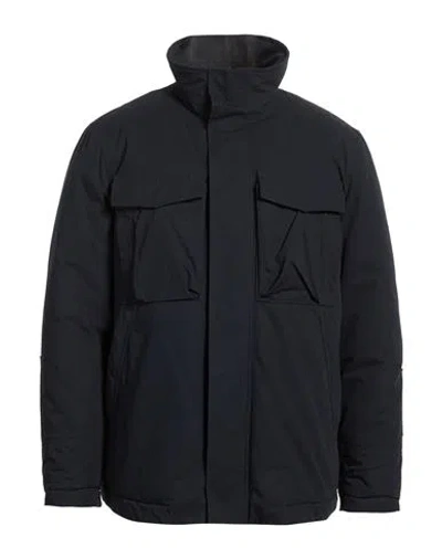 Dondup Man Jacket Navy Size 42 Cotton, Nylon In Blue