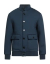 Dondup Man Jacket Navy Size L Viscose, Elastane, Polyurethane, Acrylic In Black
