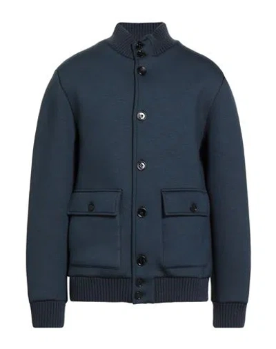 Dondup Man Jacket Navy Size Xxl Viscose, Elastane, Polyurethane In Blue