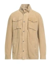 Dondup Man Jacket Sand Size 42 Lambskin In Neutral