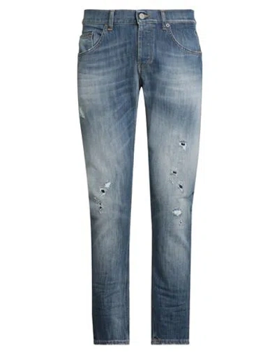 Dondup Man Jeans Blue Size 30 Cotton, Elastomultiester