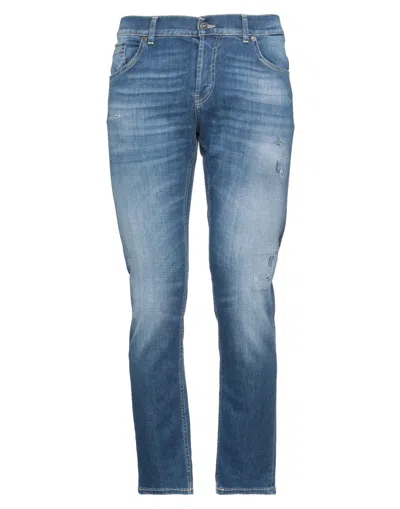 Dondup Stretch-cotton Washed-denim Jeans In Blue