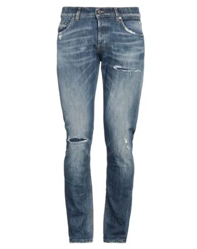 Dondup Man Jeans Blue Size 34 Cotton, Elastomultiester