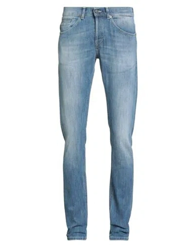 Dondup Man Jeans Blue Size 33 Cotton, Elastomultiester