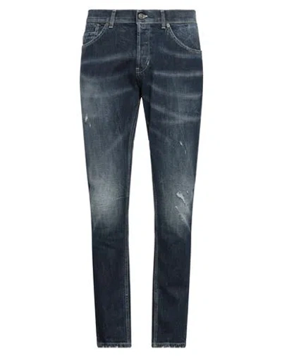 Dondup Carrot Fit Jeans With Distressed Medium Wash In Blue