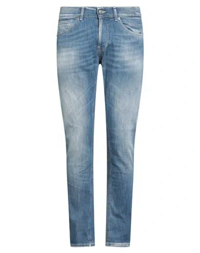 Dondup Man Jeans Blue Size 34 Cotton, Elastomultiester